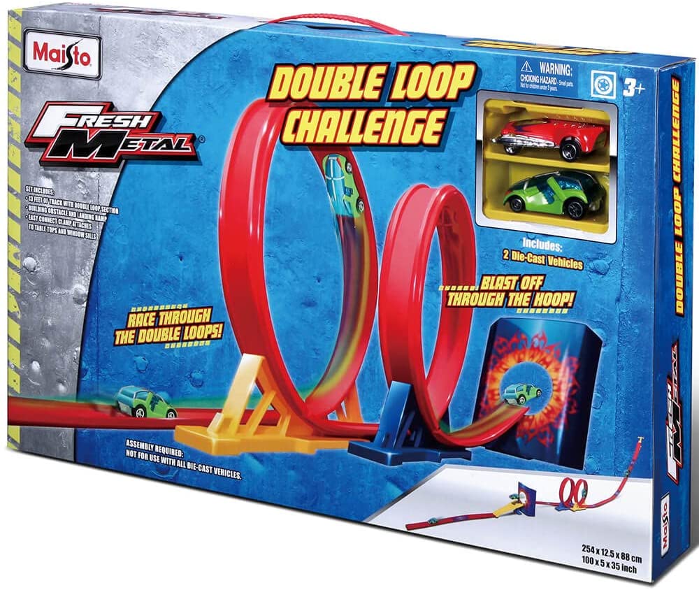 Buy Maisto Fresh Metal Double Loop Challenge Playset | Yallatoys.com