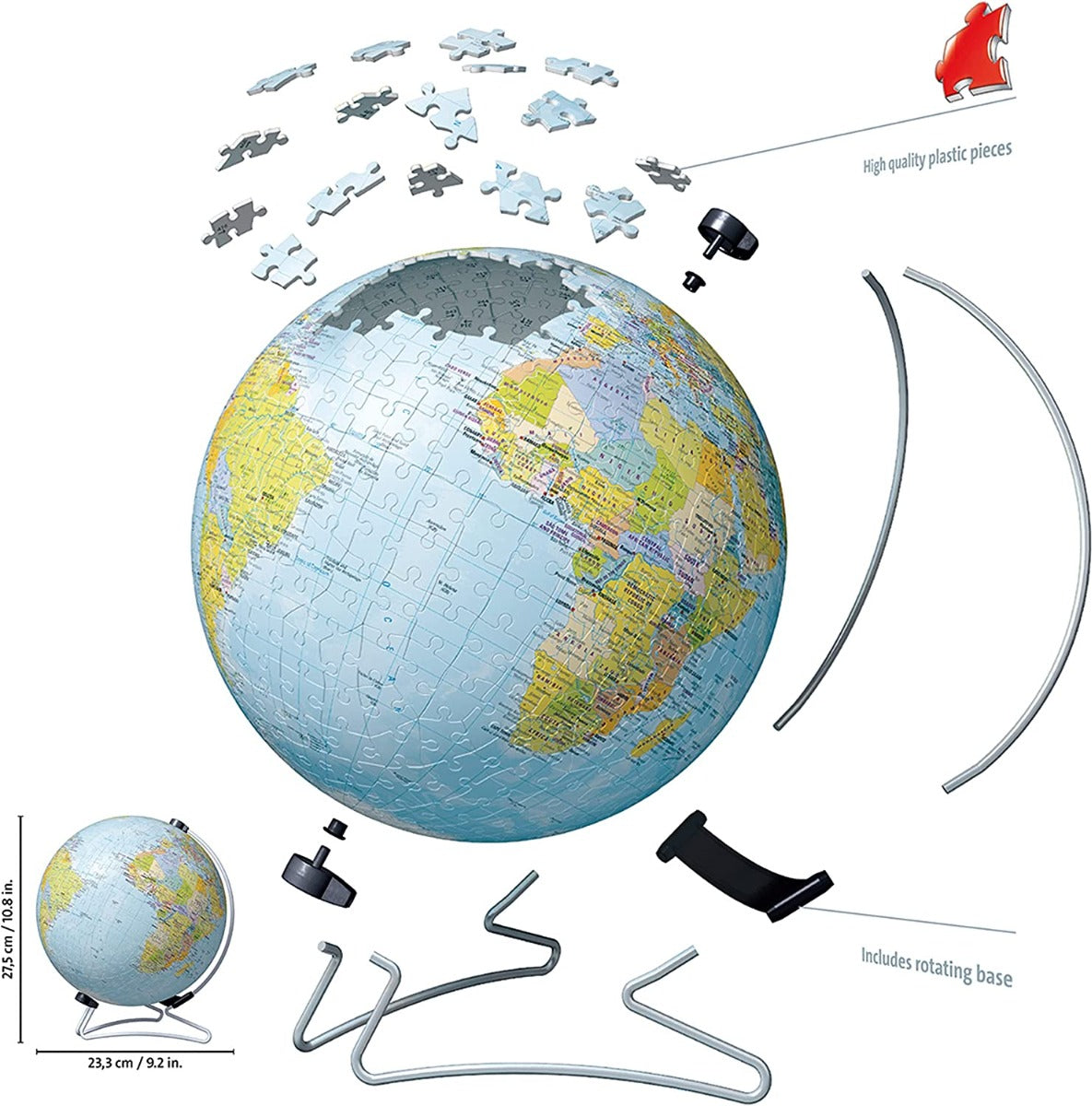 Buy Ravensburger World Globe V Stand 540pcs 3D Jigsaw Puzzle | Yallatoys.com