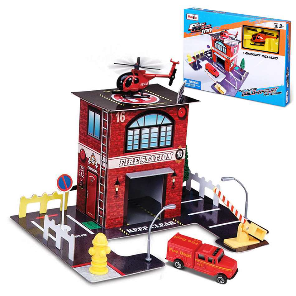 Buy Maisto Fresh Metal Build N Play Fire Station | Yallatoys.com