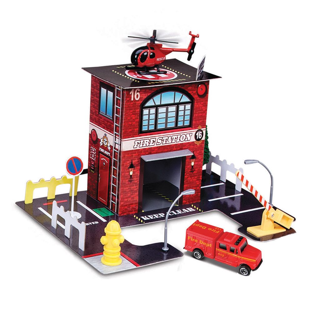 Buy Maisto Fresh Metal Build N Play Fire Station | Yallatoys.com