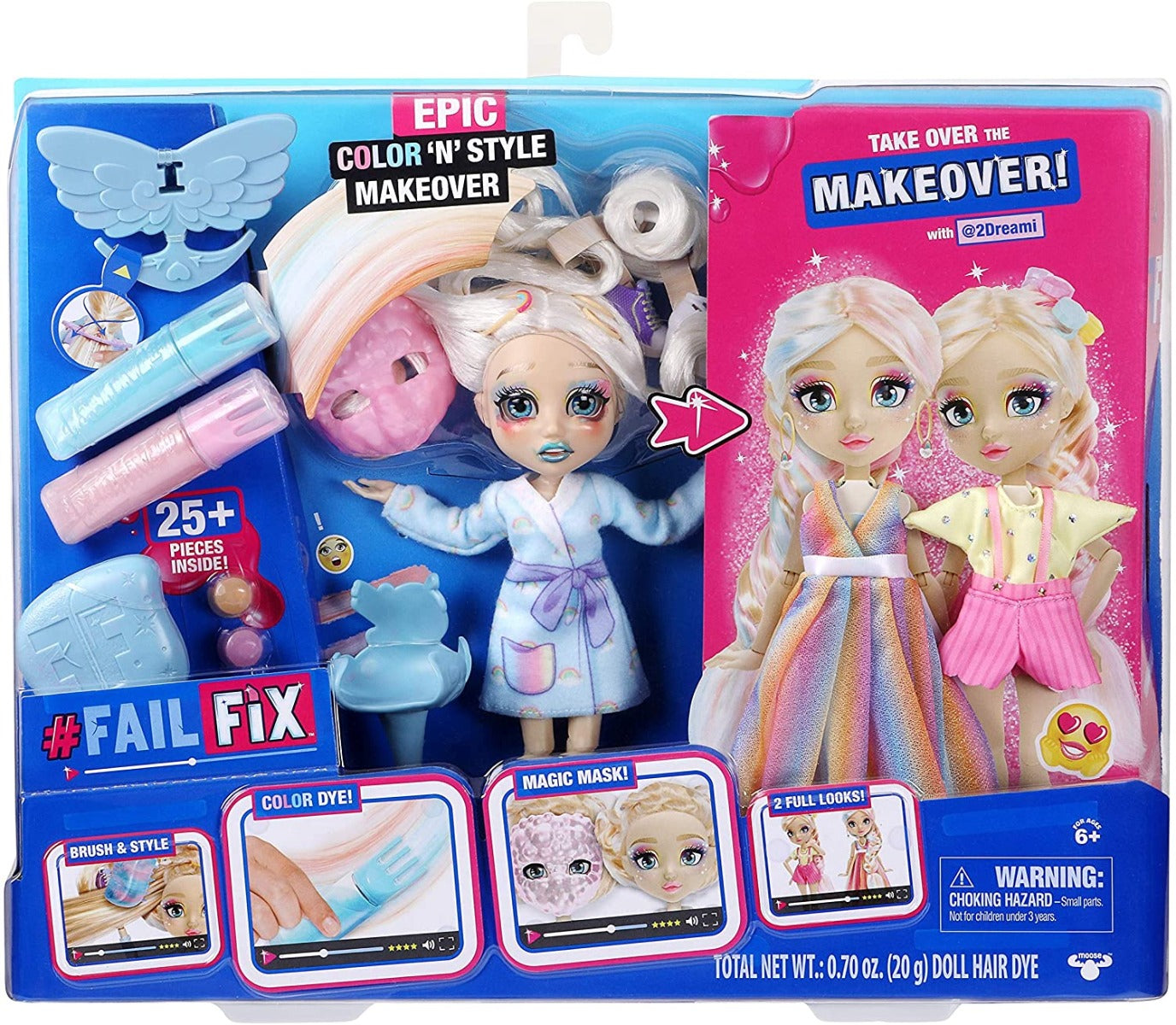 Buy Failfix 2Dreami Epic Color N Style Makeover Doll Pack | Yallatoys.com