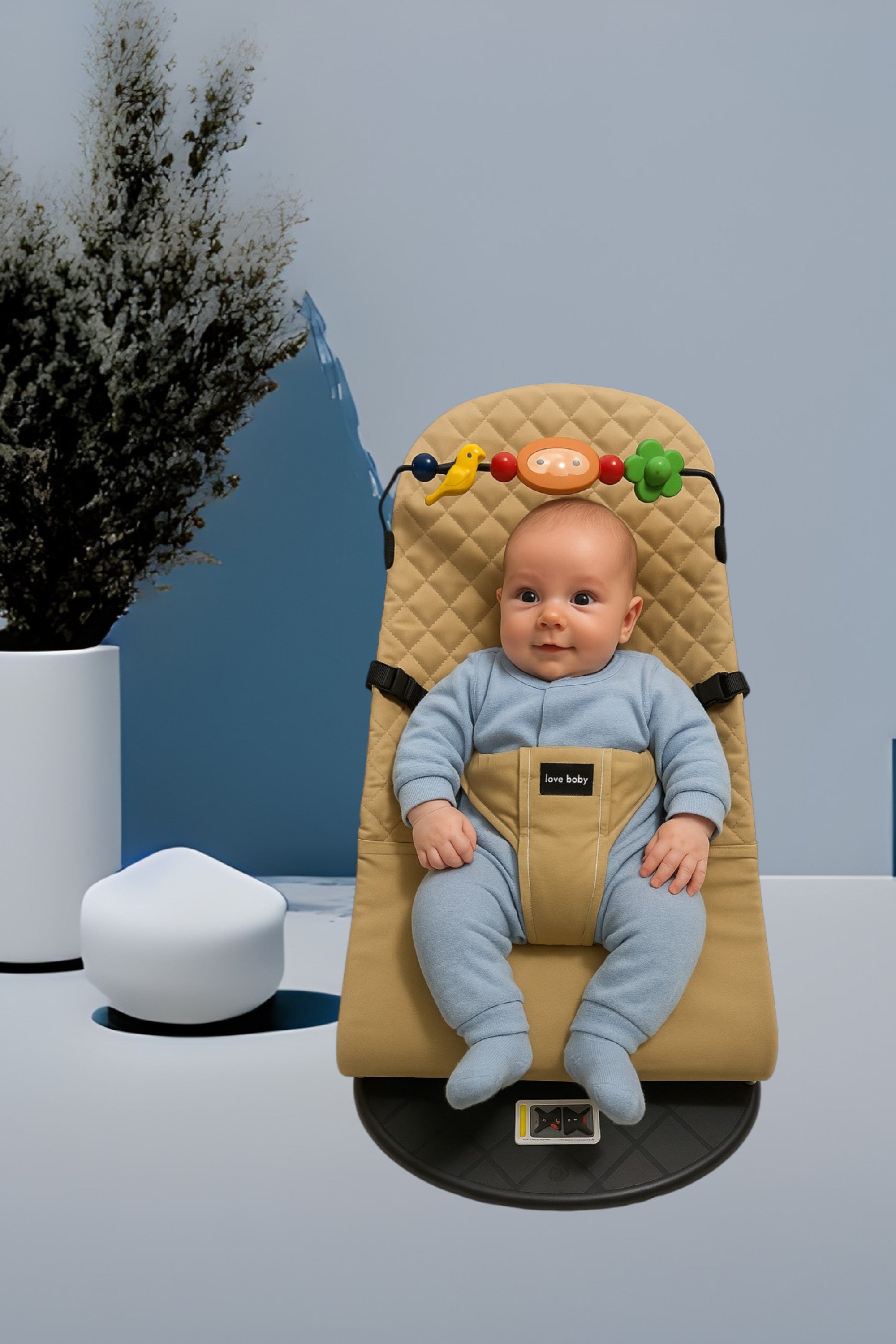 Kinder Valley Light Weight Snuggle Bouncer with Toys Beige Kinder Valley Yallatoys