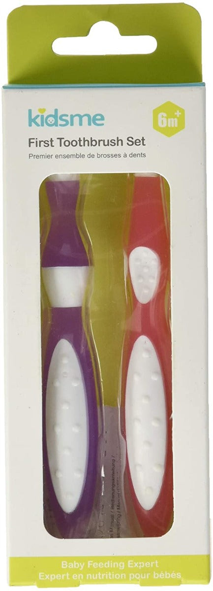 Kidsme First Toothbrush Set Purple & Red Kidsme Yallatoys