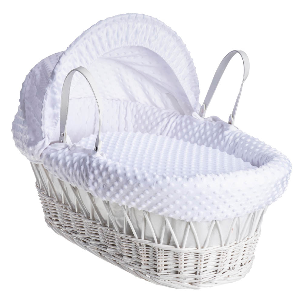 Kinder Valley White Dimple Wicker Moses Basket White Kinder Valley Yallatoys