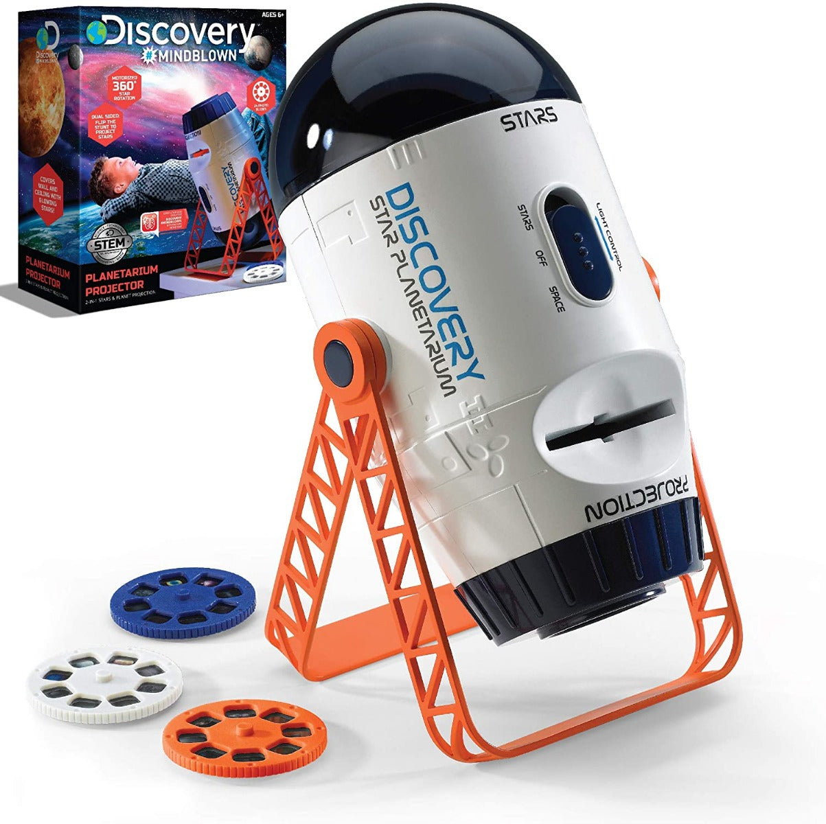 Buy Discovery Mind Blown 2 In 1 Reversible Planetarium Space Projector 360 Degree Rotation Moving Stars Mode And Stationary Viewfinder Mode | Yallatoys.com