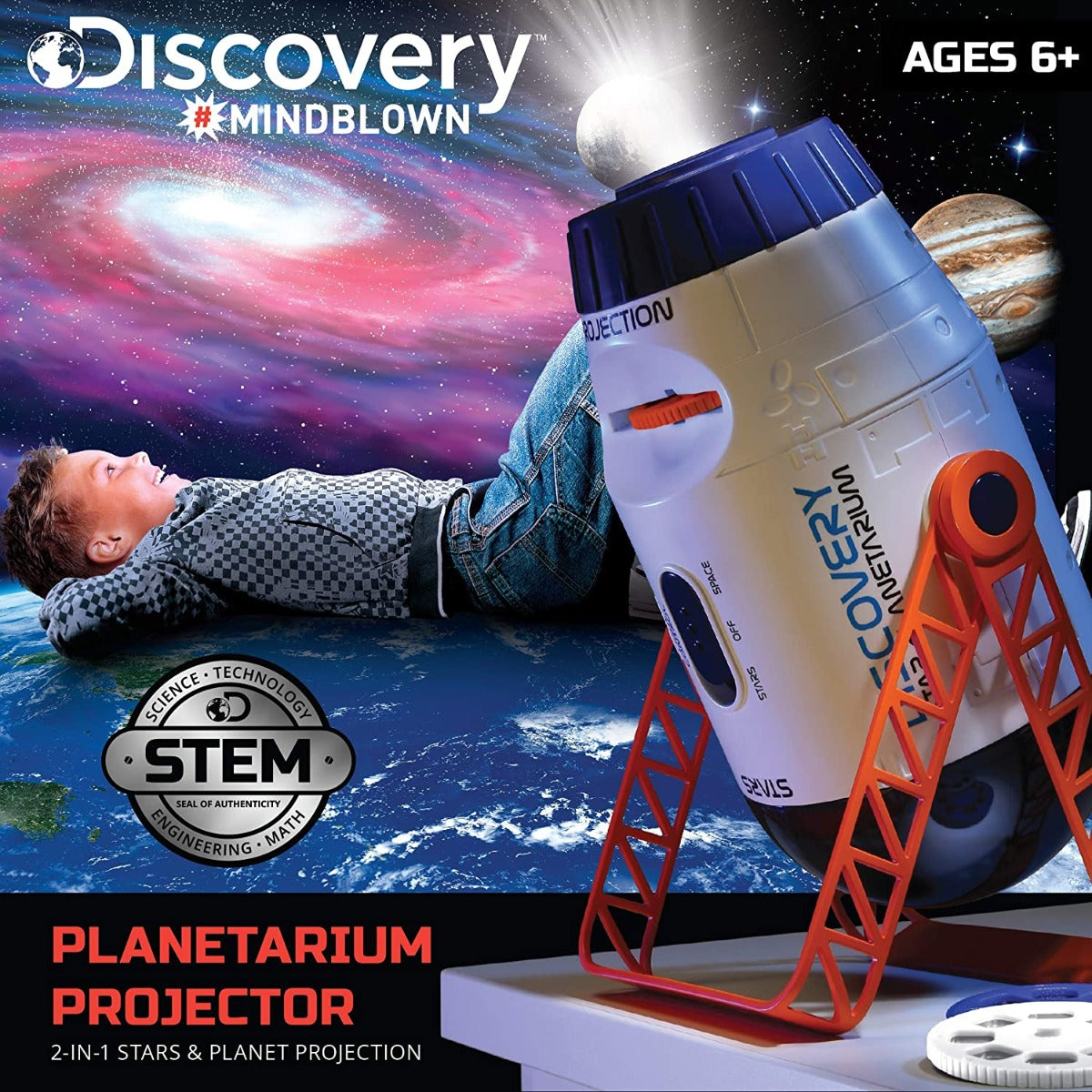 Buy Discovery Mind Blown 2 In 1 Reversible Planetarium Space Projector 360 Degree Rotation Moving Stars Mode And Stationary Viewfinder Mode | Yallatoys.com