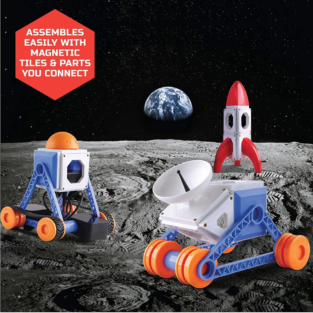 Buy Discovery Mind Blown Customizable Magnetic Building Tiles with Remote Control 34 Piece Play Set | Yallatoys.com