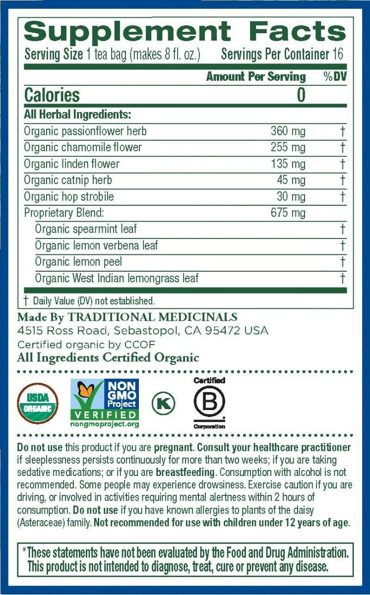 TM NIGHTY NIGHT 16 TEA Traditional Medicinal Tea Yallatoys