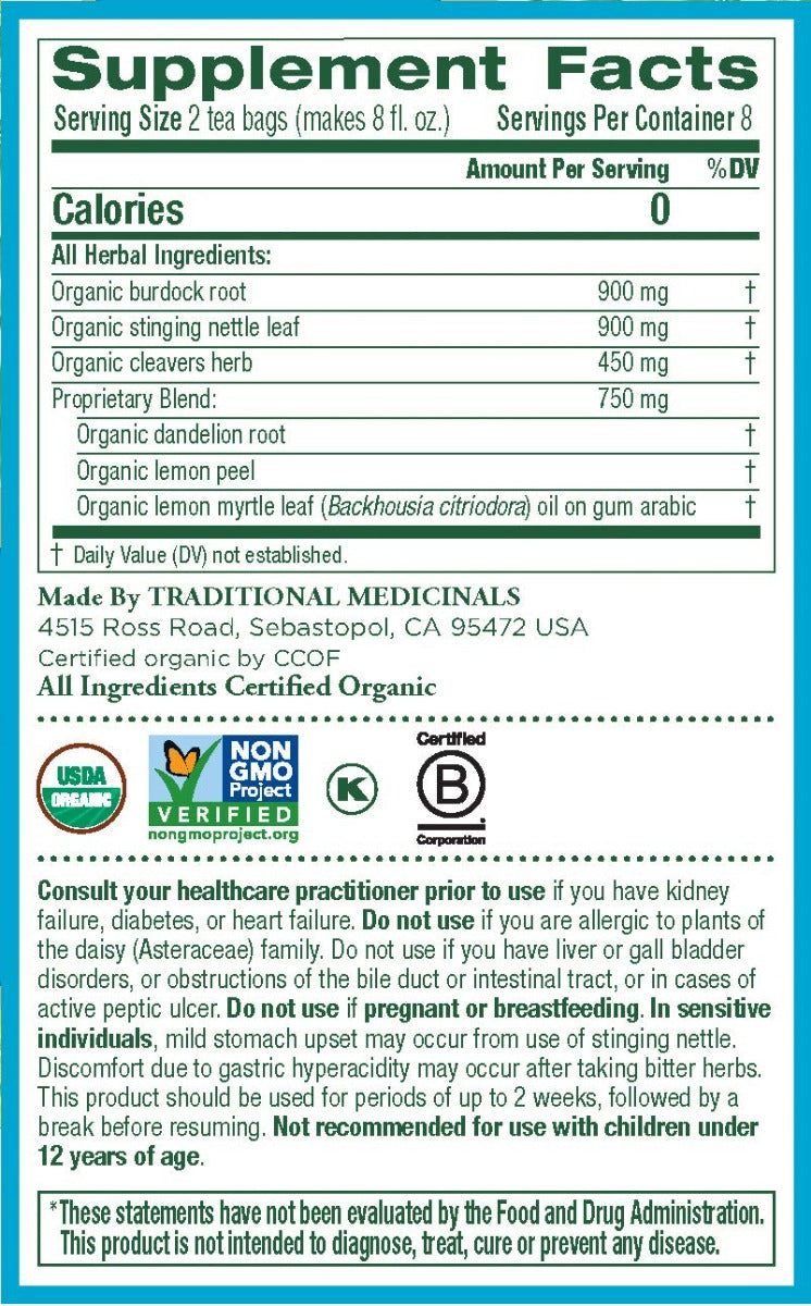 TM LEMON EVERYDAY DETOX 16 TEA Traditional Medicinal Tea Yallatoys