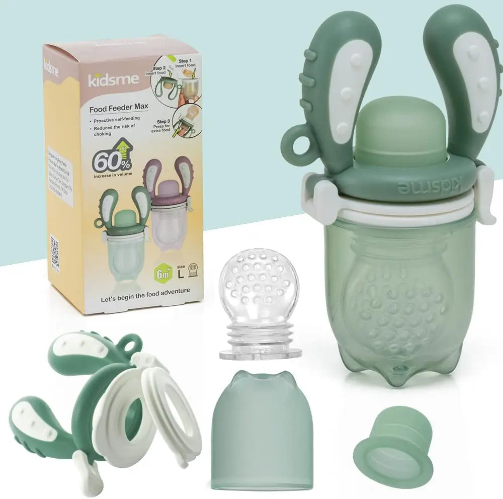 Kidsme Food Feeder Max Size: L Mint With Semi Transparent Cap Kidsme Yallatoys