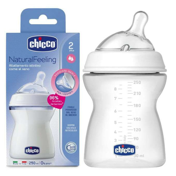 Chicco Natural Feeling Feeding Bottle 2M+ - 250ML - Medium Flow Chicco Yallatoys