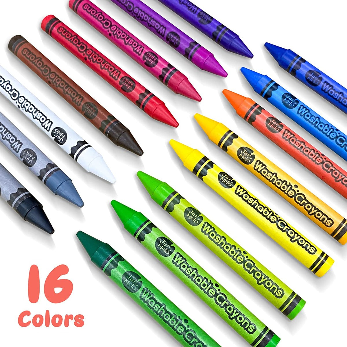16 Vibrant Jar Melo Non-Toxic Crayons