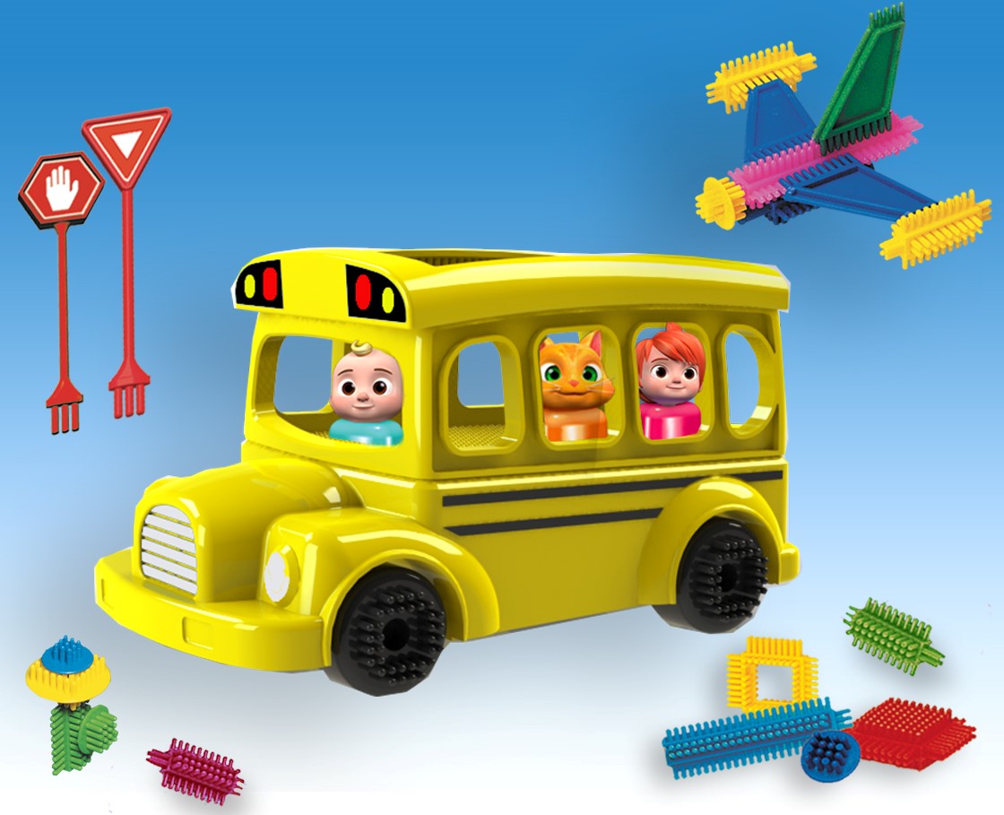 Buy Cocomelon School Bus Building Blocks Playset | Yallatoys.com