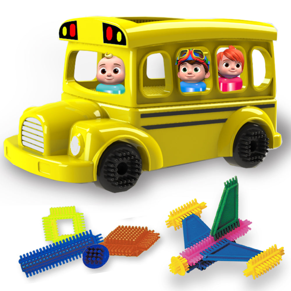 Buy Cocomelon School Bus Building Blocks Playset | Yallatoys.com