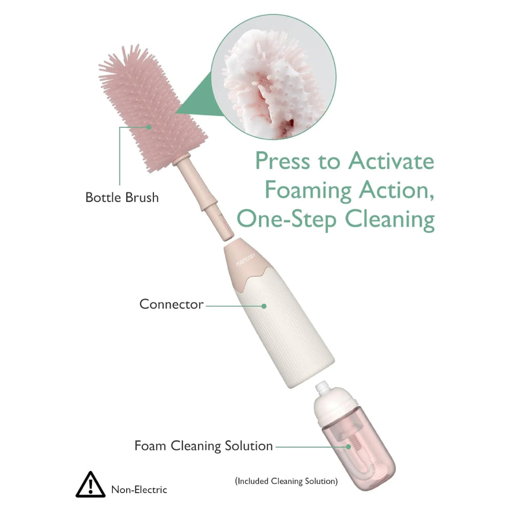 Momcozy Bottle Brush Kit Press Bubble Style Pink Momcozy Yallatoys