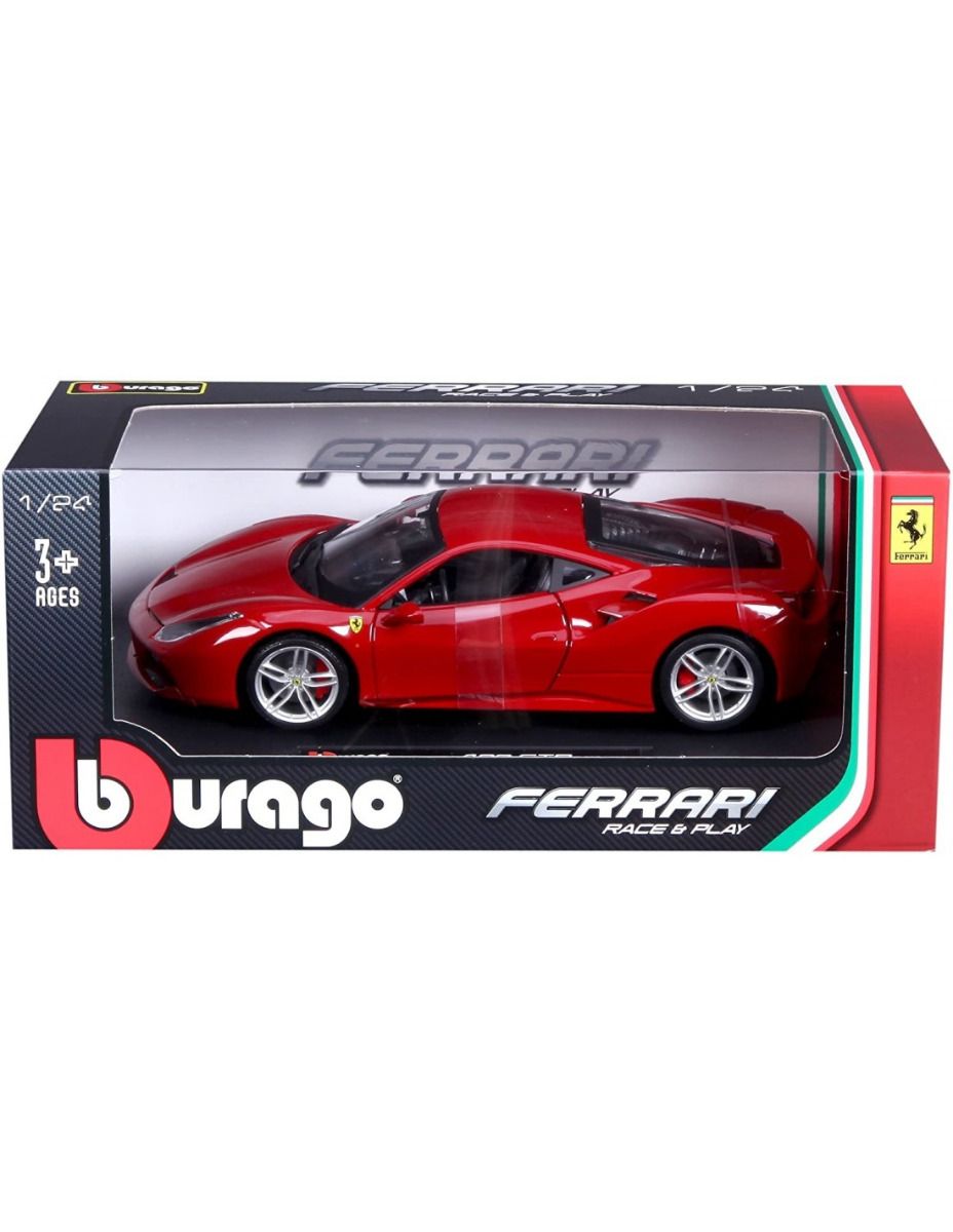 Buy Bburago Ferrari Race & Play 488 GTB Red Diecast Model | Yallatoys.com