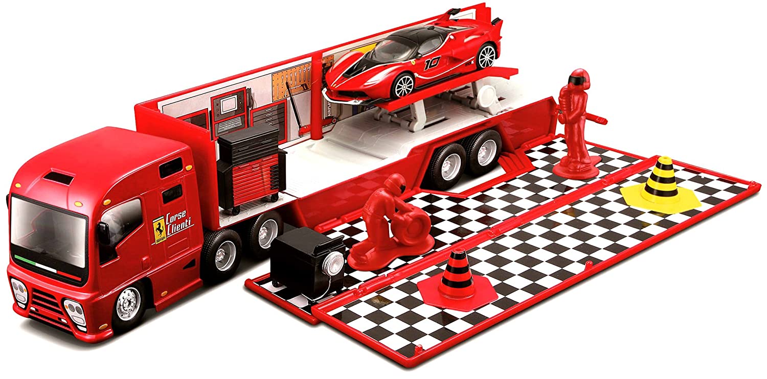 Buy Bburago Ferrari Race and Play Hauler Playset | Yallatoys.com