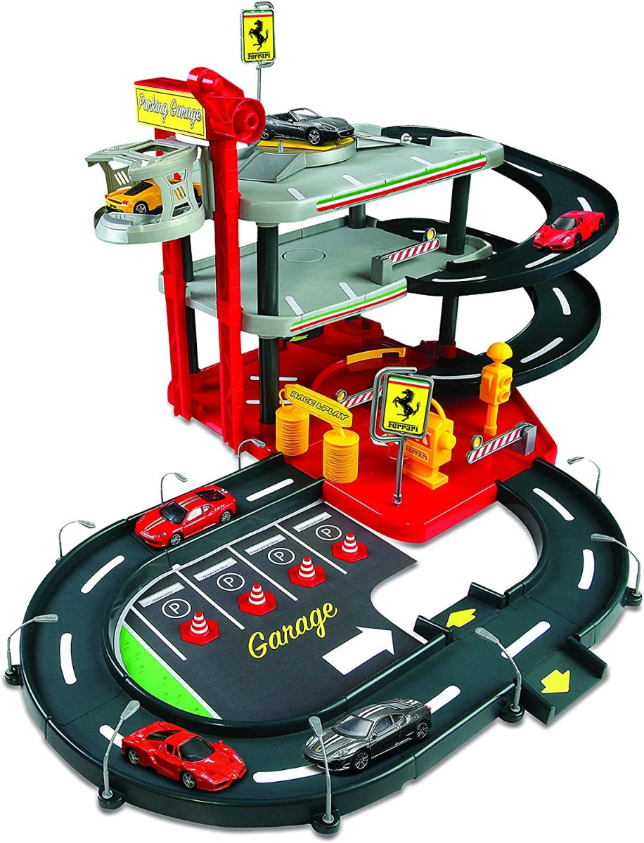 Buy Bburago Garage & Parking Ferrari with 2 cars Playsets | Yallatoys.com