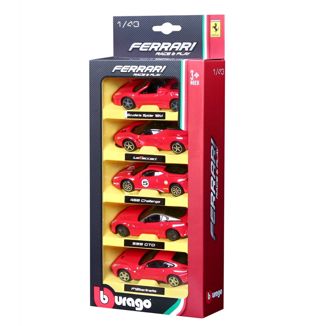 Buy Bburago Race & Park Ferrari 5pcs Car Pack (Sold Separately Subject to Availability) | Yallatoys.com