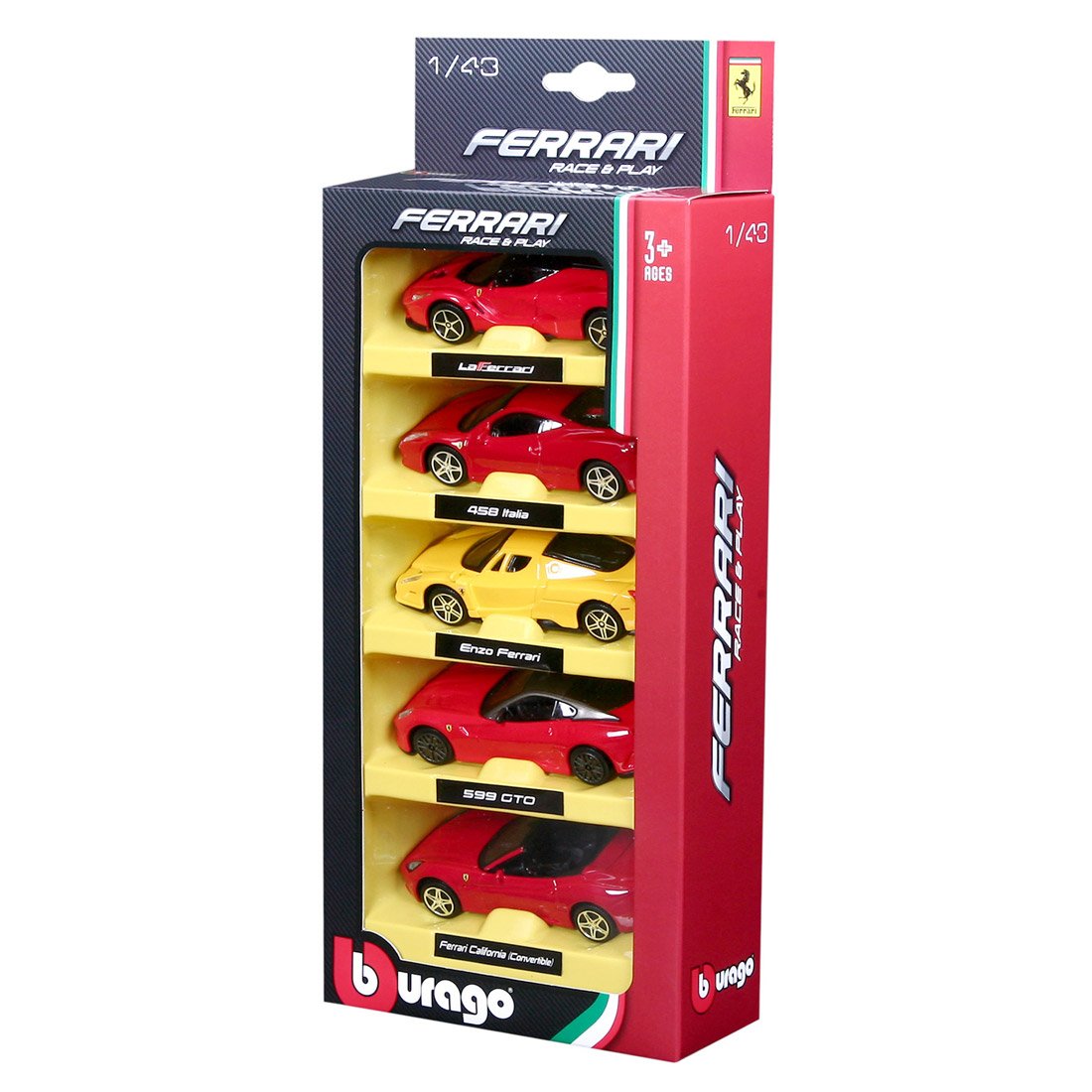 Buy Bburago Race & Park Ferrari 5pcs Car Pack (Sold Separately Subject to Availability) | Yallatoys.com