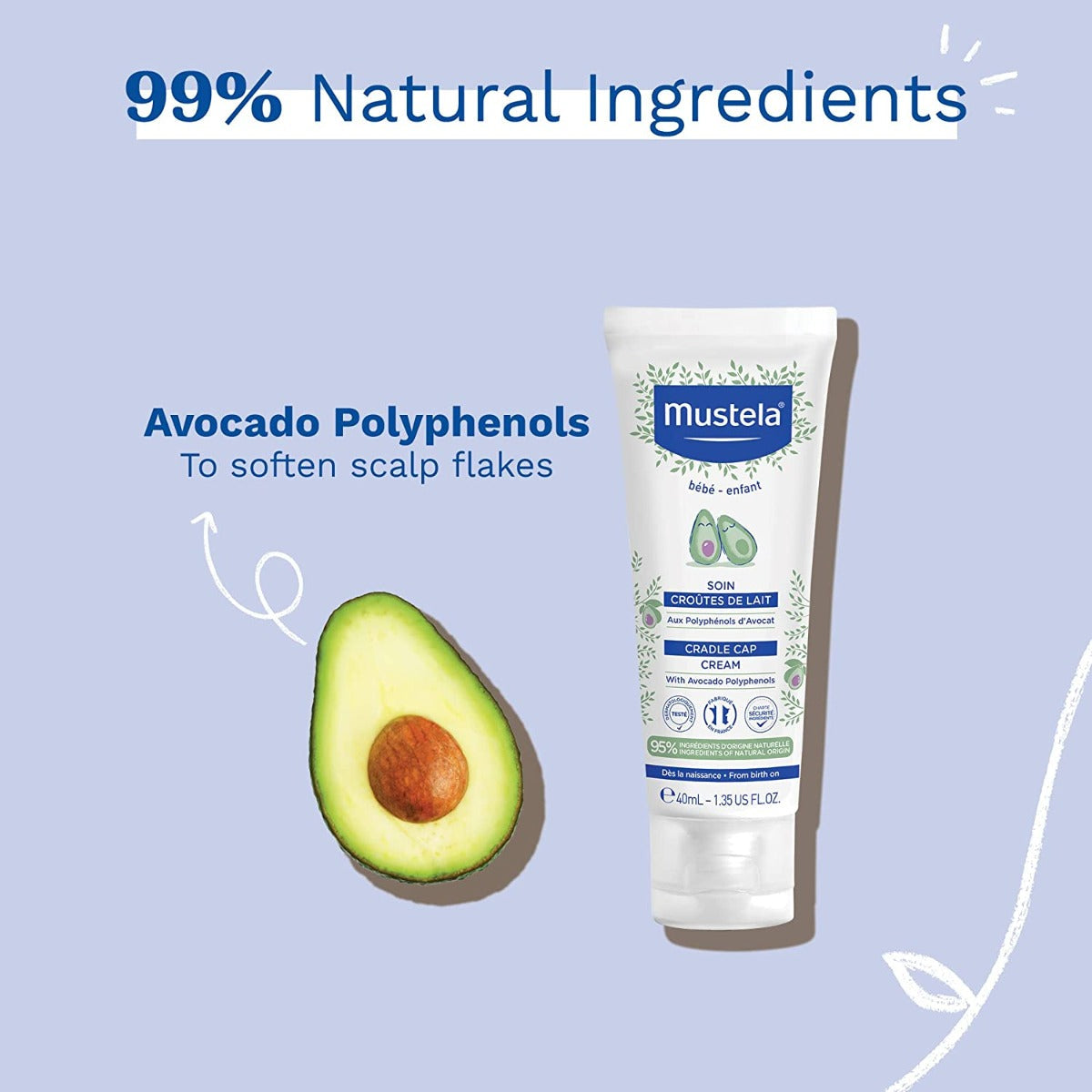 Mustela  Cradle Cap Cream 40Ml Mustela Yallatoys