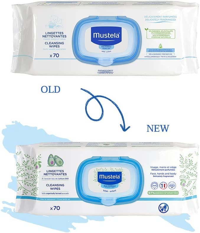 Mustela  70 Wipes For Diaper Change Mustela Yallatoys