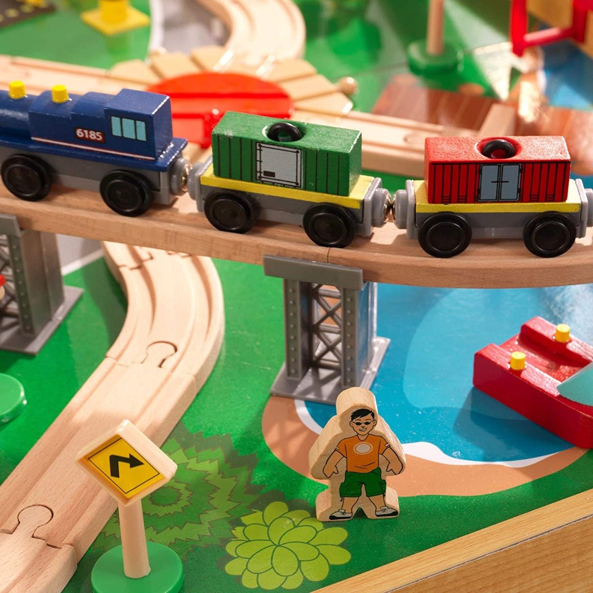 Buy Kidkraft Adventure Town Railway Wooden Train Set & Table | Yallatoys.com
