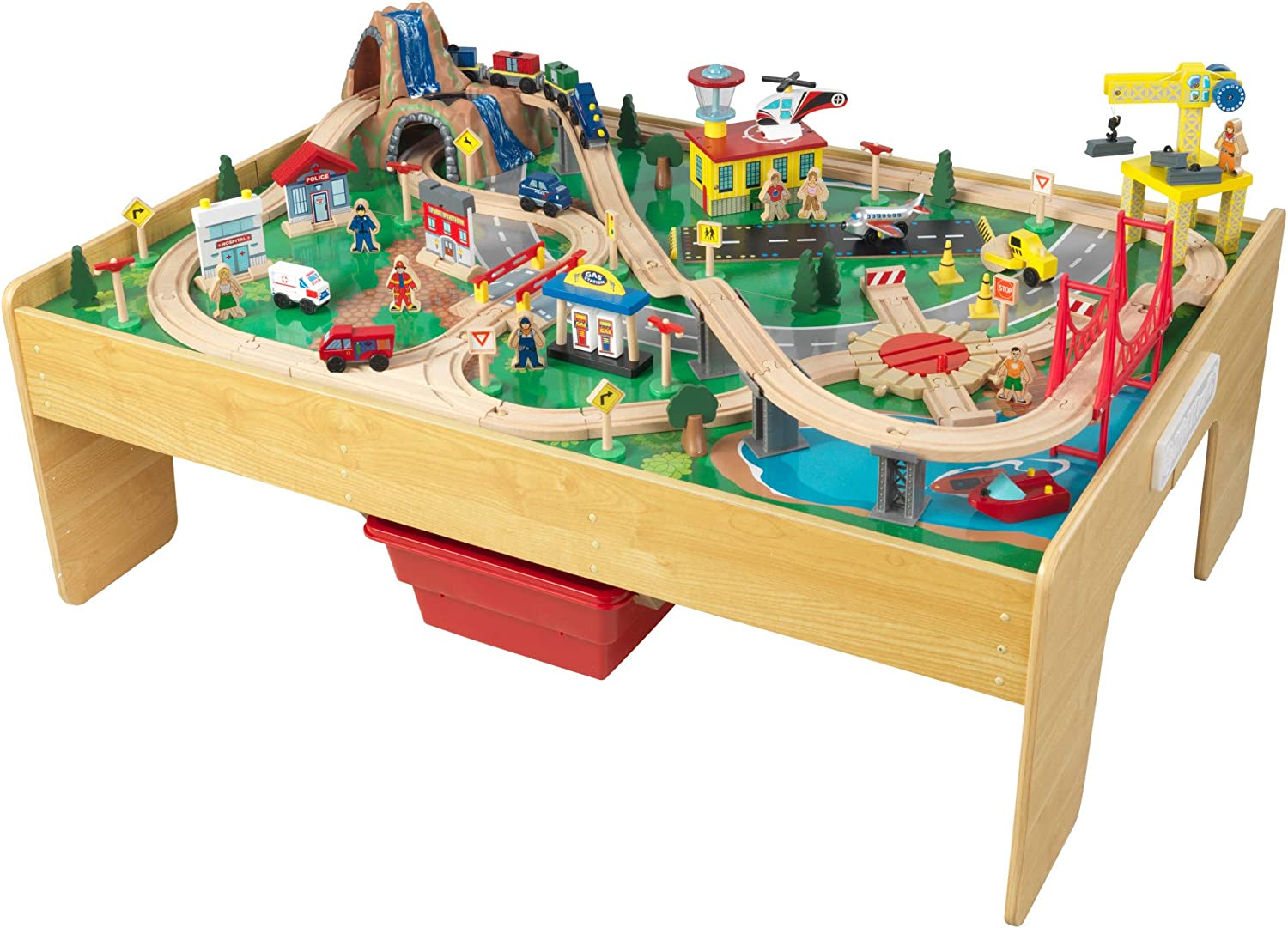 Buy Kidkraft Adventure Town Railway Wooden Train Set & Table | Yallatoys.com