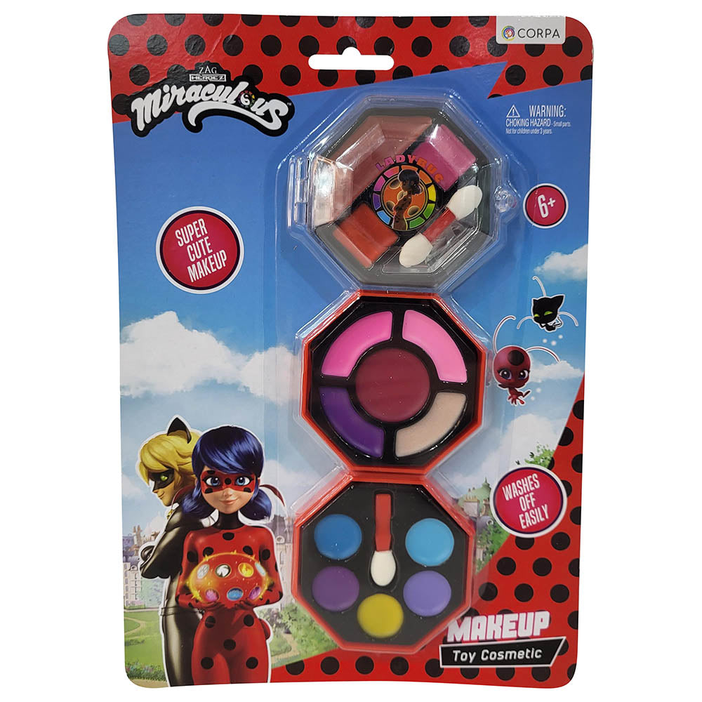 Buy Miraculous 3 Decks Small Round Cosmetic Case | Yallatoys.com