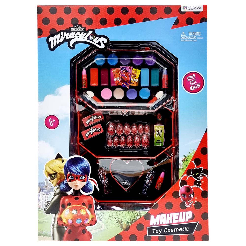 Buy Miraculous 3 Decks Big Octagonal Cosmetic Case | Yallatoys.com