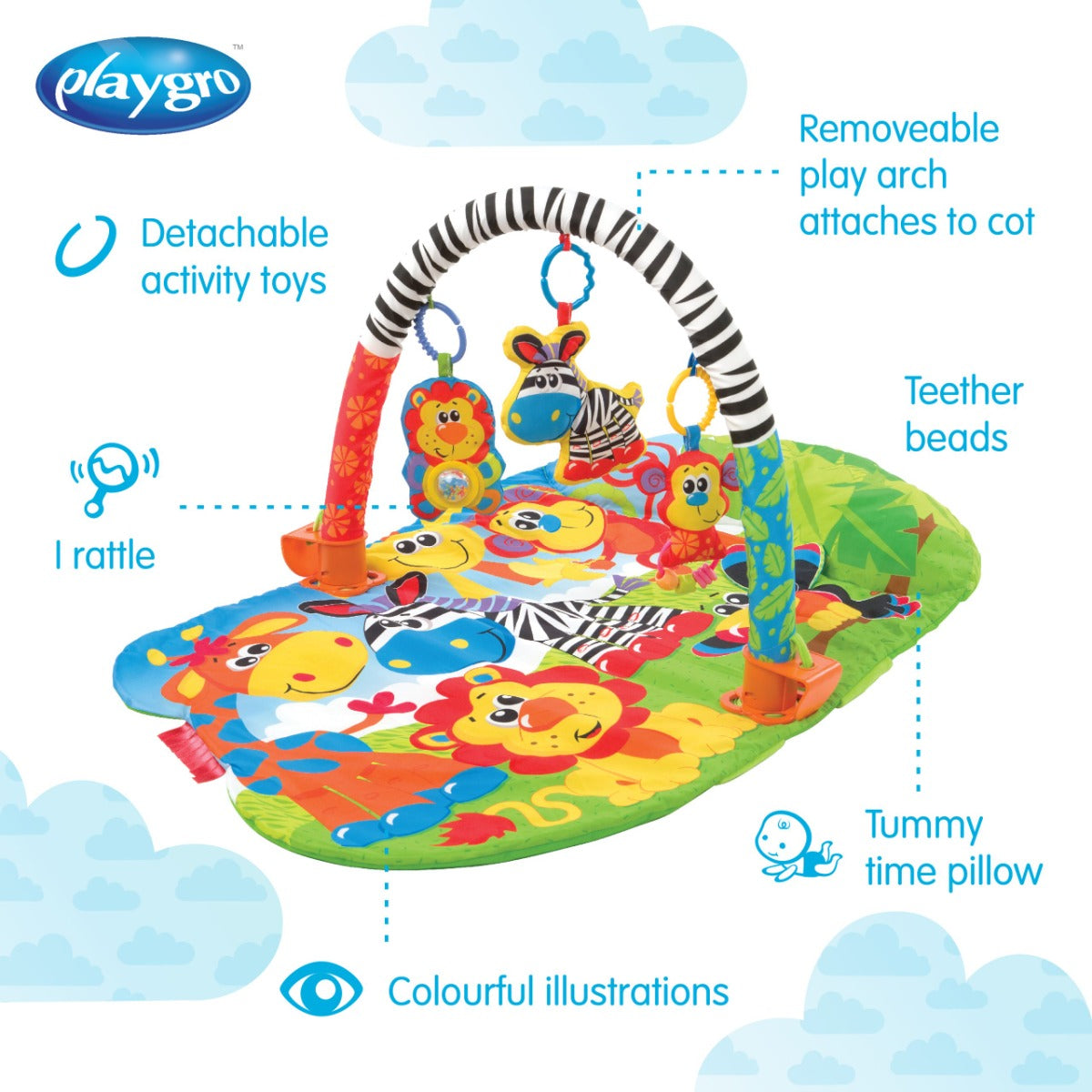 Playgro 5 In 1 Safari Gym Playgro Yallatoys