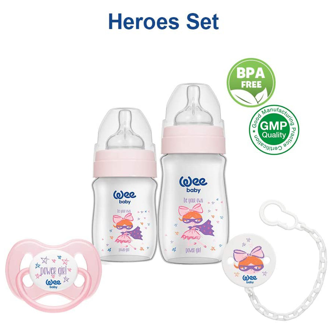 Wee Baby Feeding Hero Set Pink Wee Baby