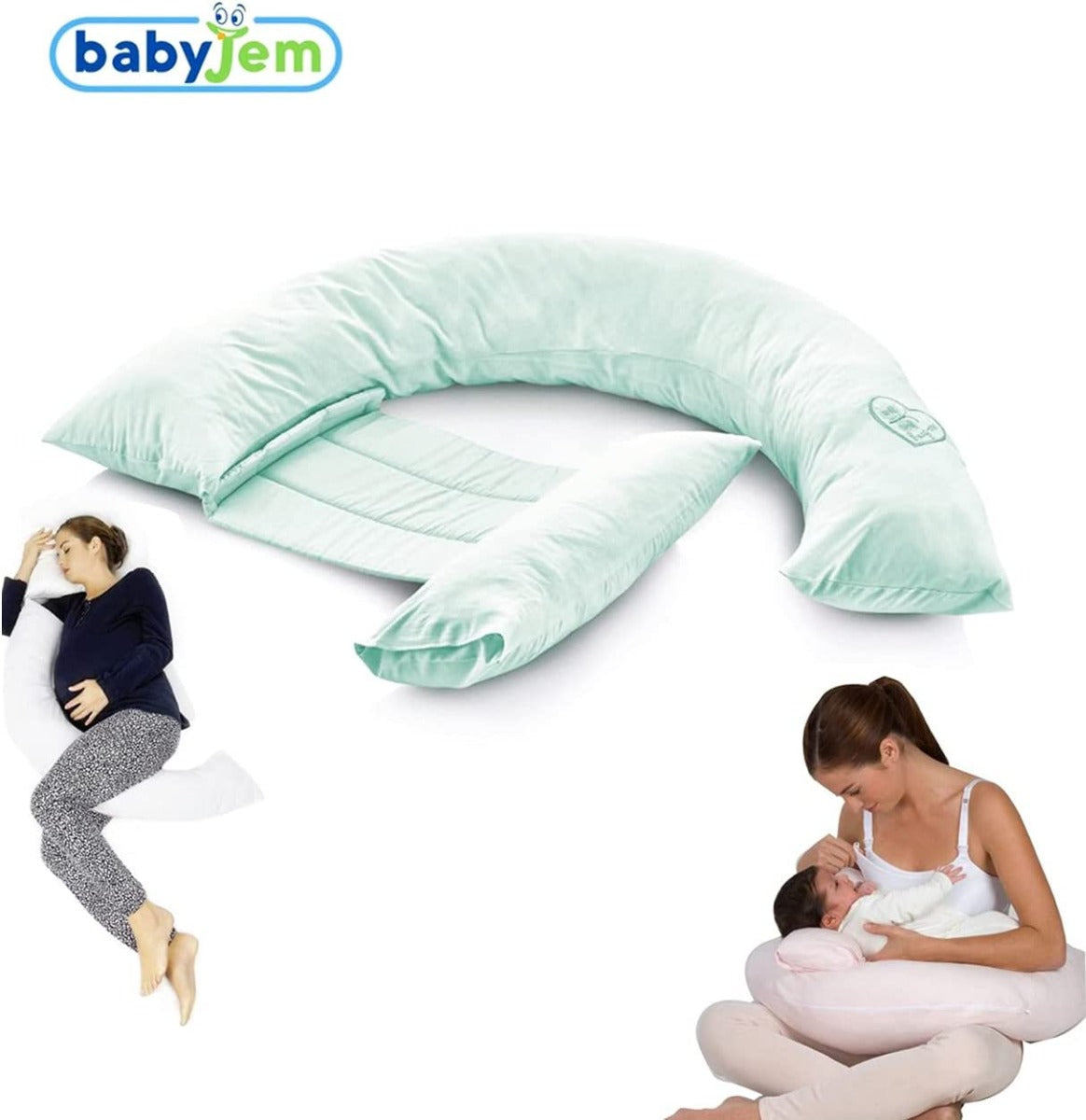 Babyjem Pregnancy Back Support & Feeding Pillow Turquise Babyjem Yallatoys