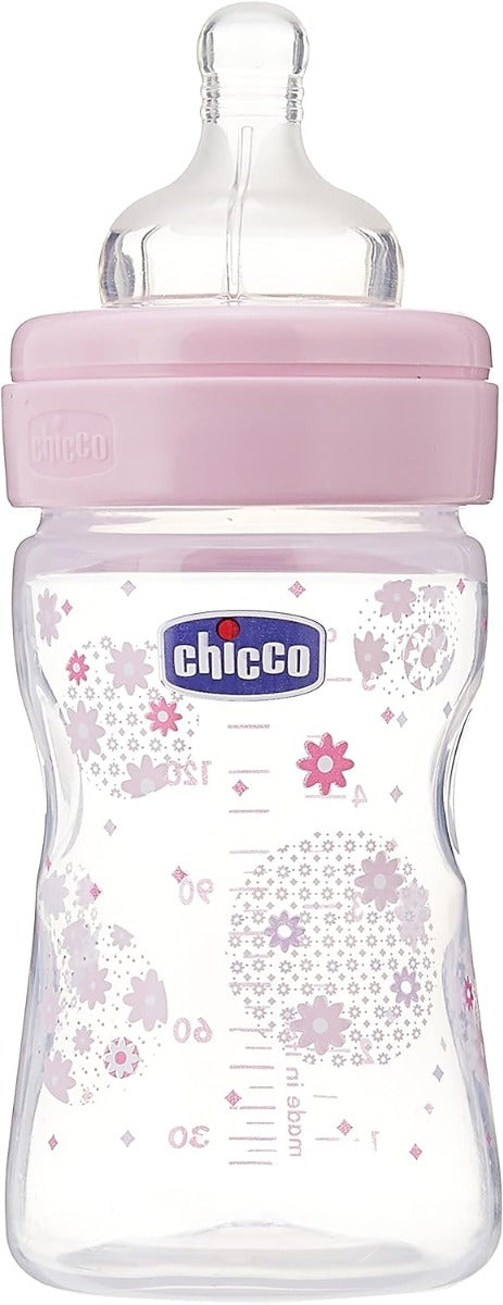 Chicco Baby Well Being Feeding Bottle For Girls - 150Ml - Normal Flow - Silicone Chicco Yallatoys