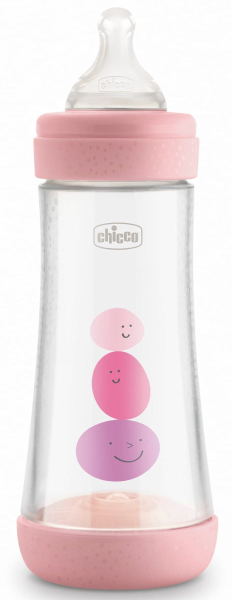 Chicco Perfect5 Bottle For Girls 4M+ - 300Ml - Fast Flow - Silicone Chicco Yallatoys