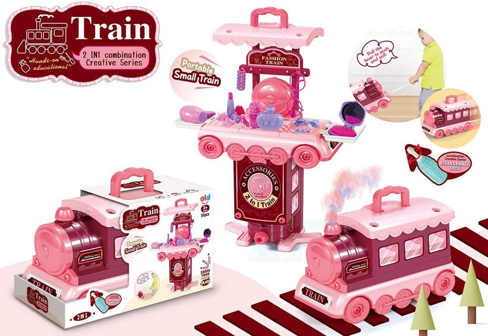 Buy 2 In 1 Comestic Train Pink | Yallatoys.com