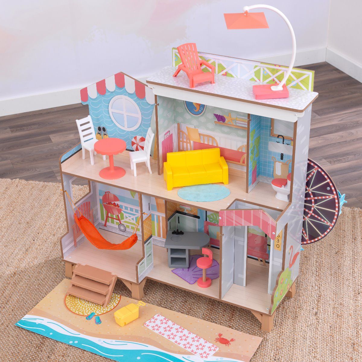 Buy Kidkraft Ferris Wheel Fun Beach House Dollhouse | Yallatoys.com