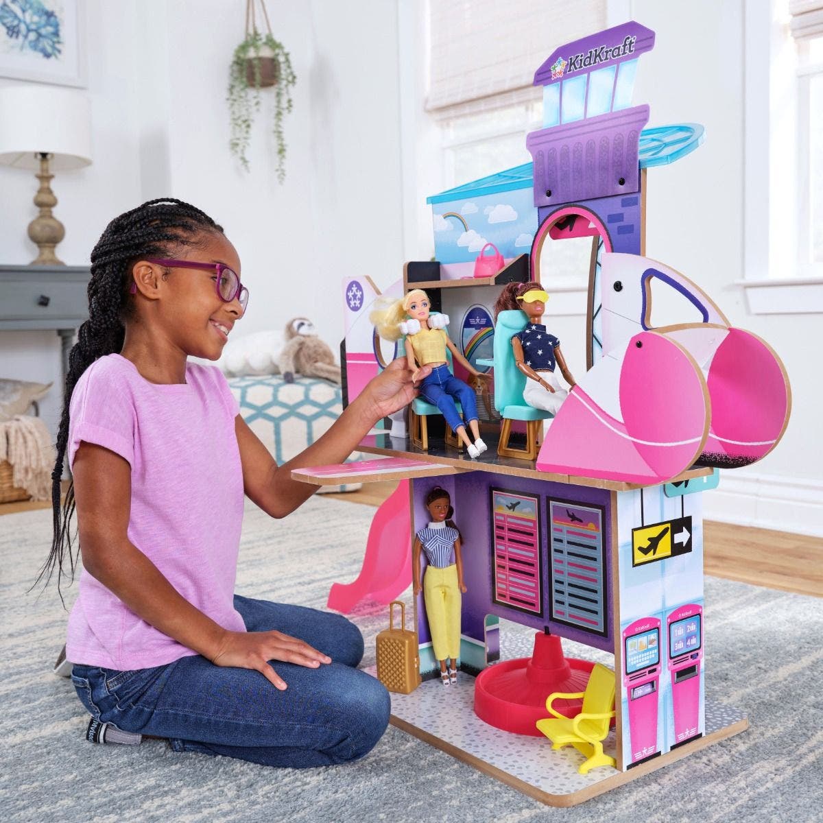Buy Kidkraft Luxe Life 2 in 1 Airport & Jet Doll House | Yallatoys.com