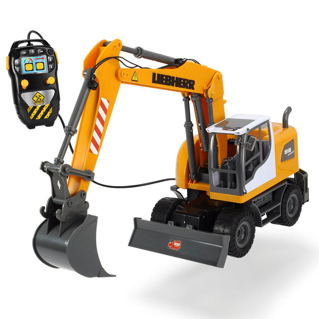 Buy Dickie Construction Vehicle Liebherr Excavator with Cable Remote Control - Yellow and Black | Yallatoys.com