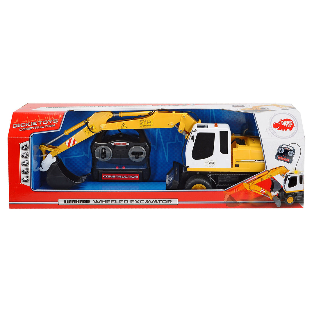 Buy Dickie Construction Vehicle Liebherr Excavator with Cable Remote Control - Yellow and Black | Yallatoys.com