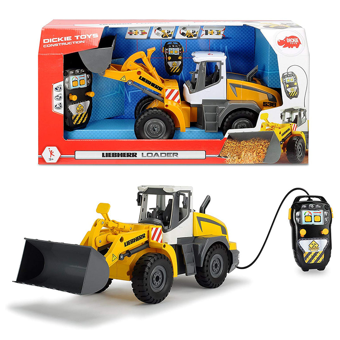 Buy Dickie Construction Vehicle Liebherr Loader with Cable Remote Control - Yellow and Black | Yallatoys.com