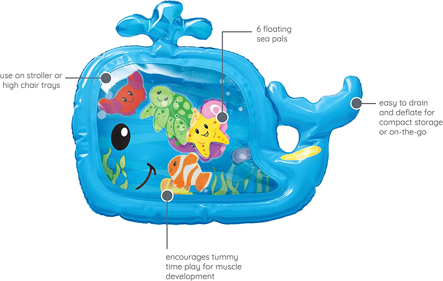 Infantino Sensory Pat & Play Water Mat Whale Infantino Yallatoys