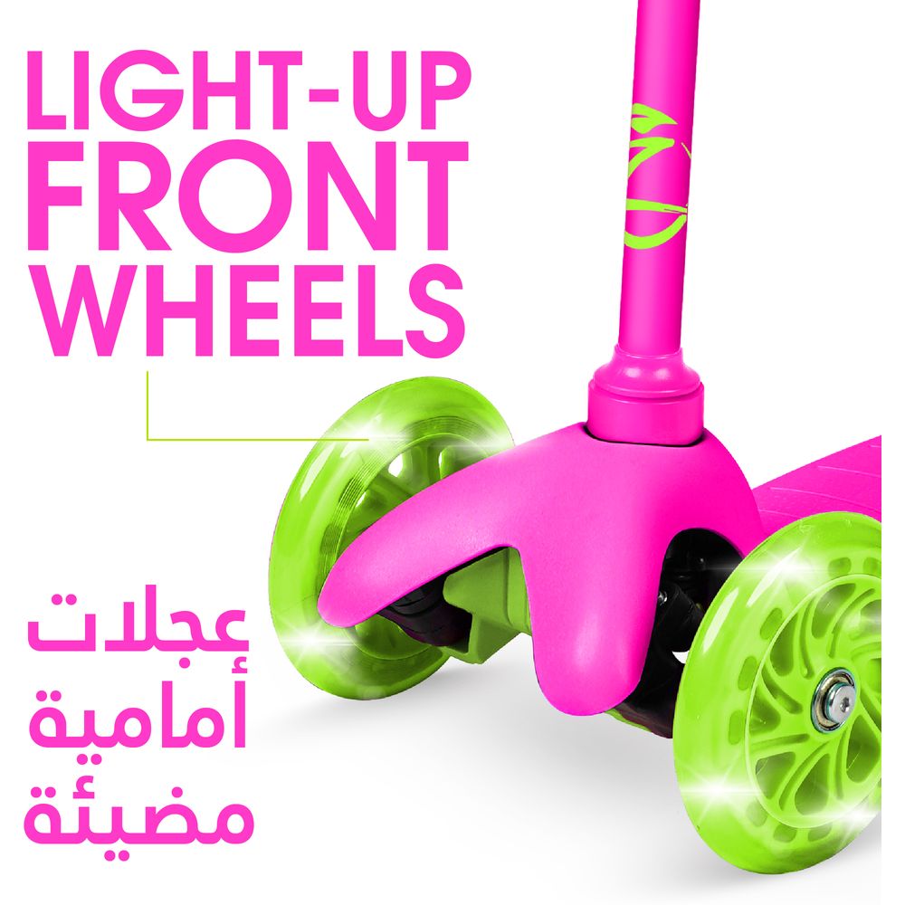 Buy Madd Gear Zycom Zipper Helmet & Scooter Light up Wheels Combo Set Pink Lime | Yallatoys.com