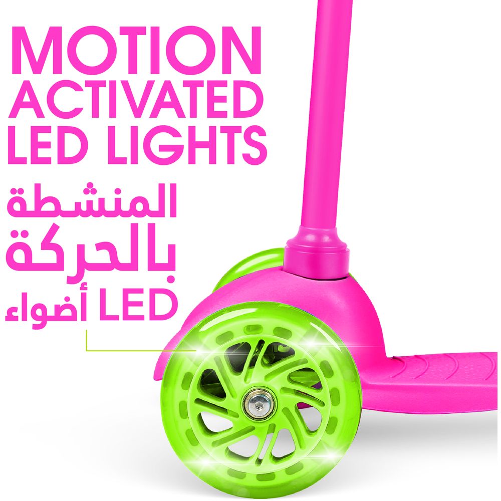 Buy Madd Gear Zycom Zipper Helmet & Scooter Light up Wheels Combo Set Pink Lime | Yallatoys.com