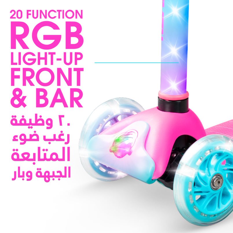 Buy Madd Gear Zycom Zipper Lumen Kids Light-Up Scooter Pink Teal | Yallatoys.com