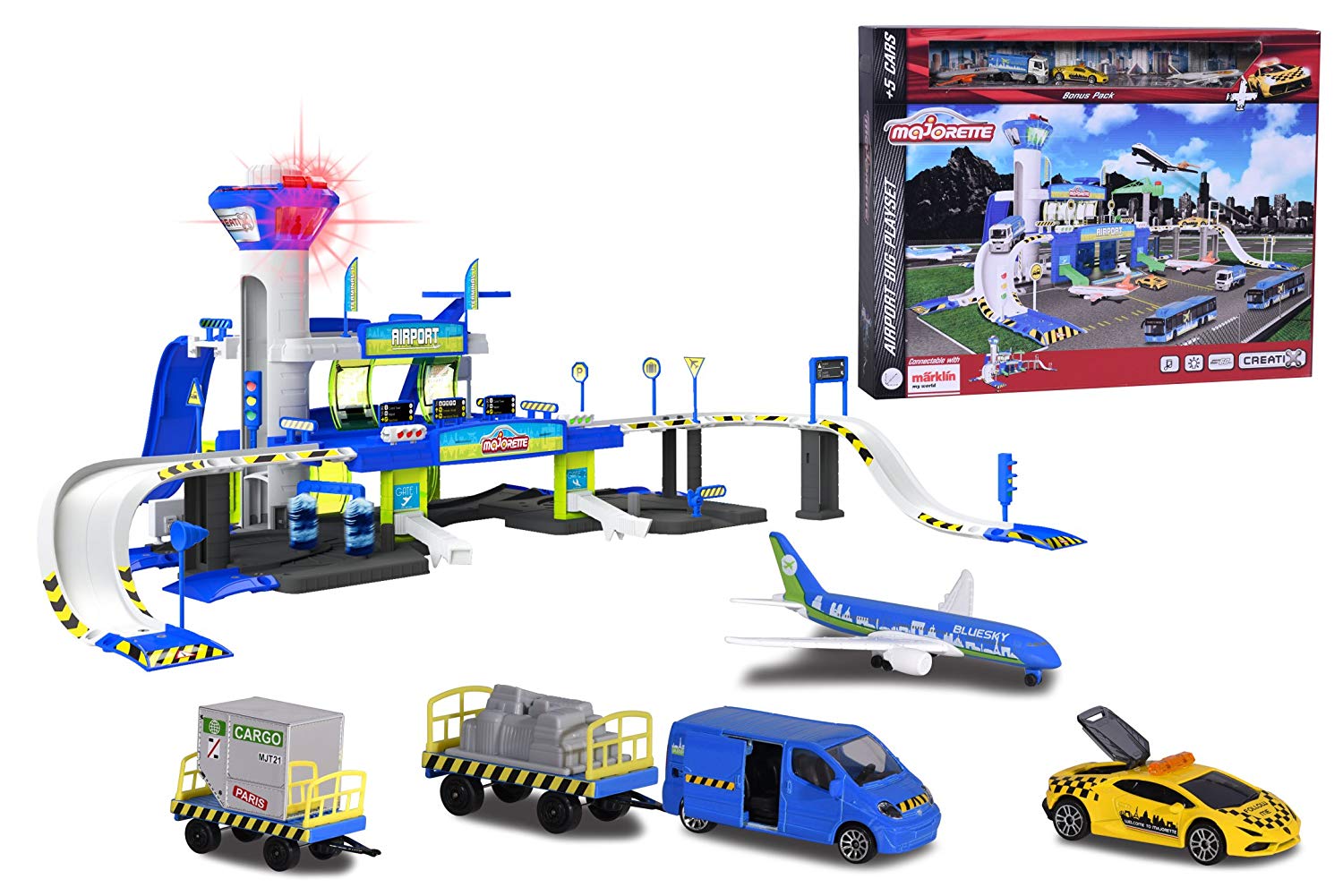 Buy Majorette Creatix Airport Lufthansa with 5 Vehicles Playset | Yallatoys.com
