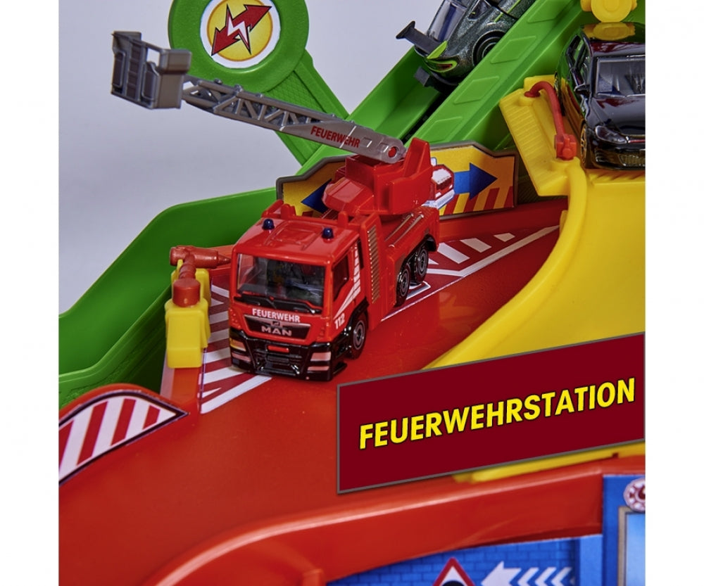 Buy Majorette Super City Motorized Model Railway Parking Garage Set for Die-cast Cars Toy | Yallatoys.com