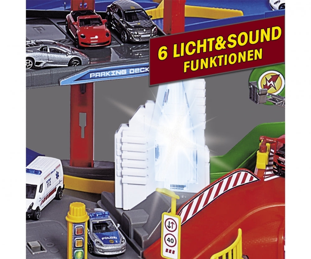 Buy Majorette Super City Motorized Model Railway Parking Garage Set for Die-cast Cars Toy | Yallatoys.com