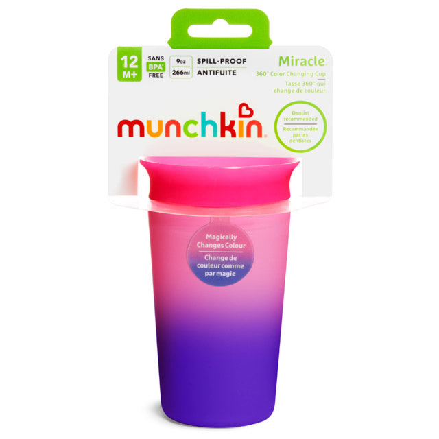 Munchkin - Miracle Colour Changing Cup 1pk 9oz - Pink Munchkin Yallatoys