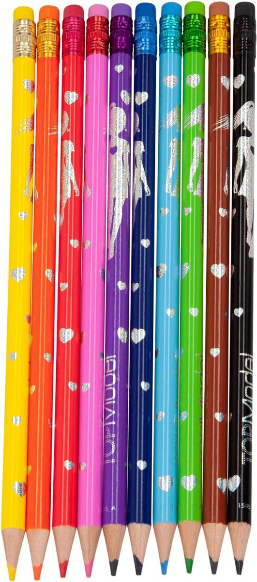 Buy Top Model Coloured Pencils Erasable Pack of 10 | Yallatoys.com